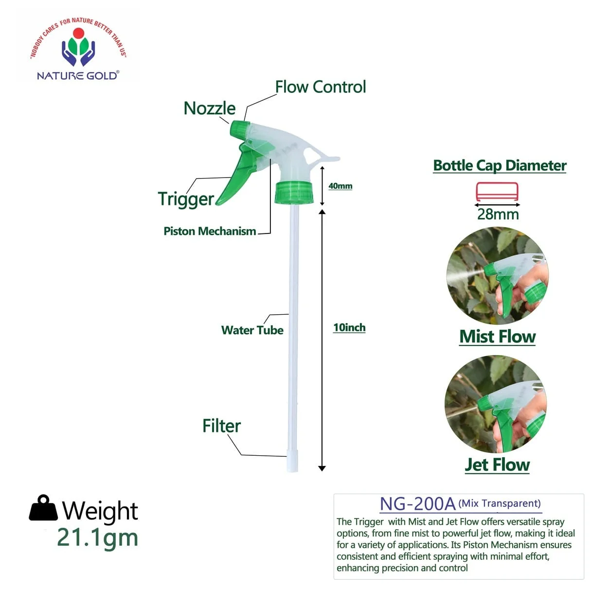 Sprayer Nozzle NG-200A (Mix Transparent)