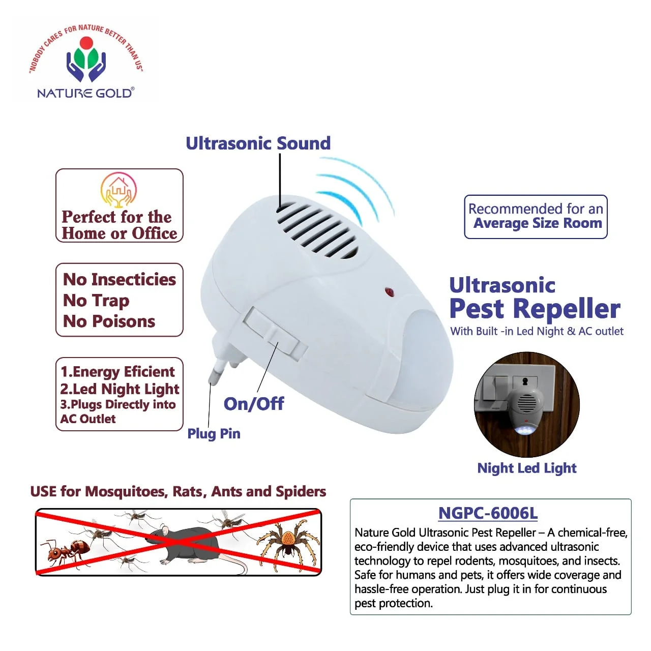 Electromagnetic Pest Repeller NGPC-6006L