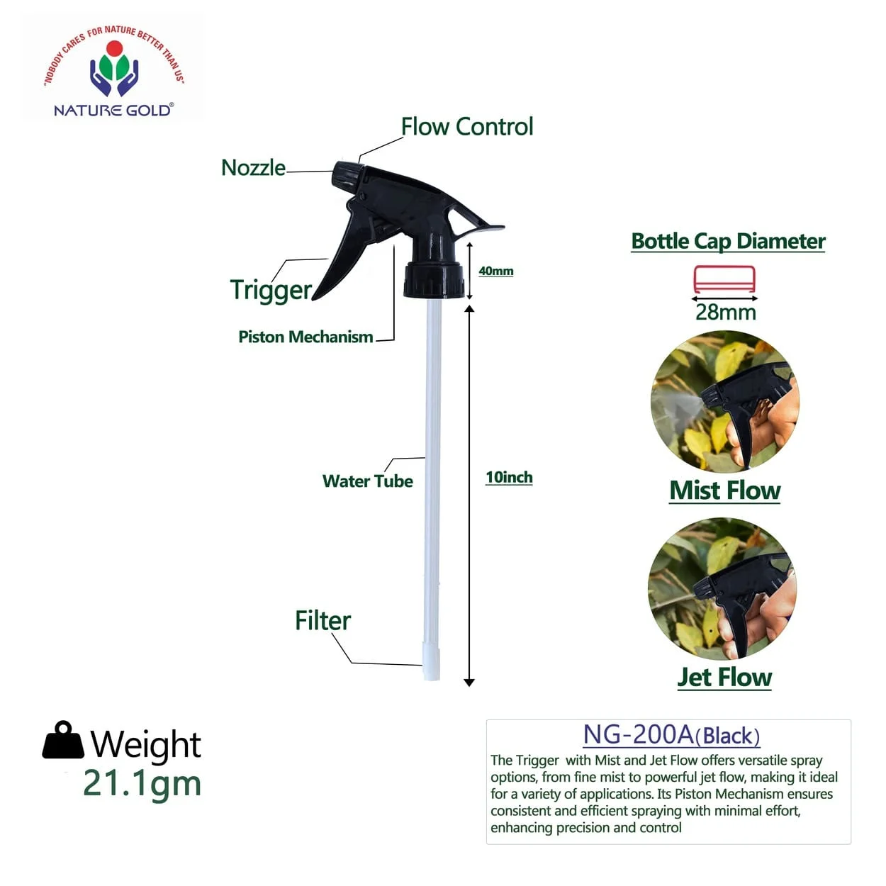 Trigger Spray Pipe NG-200A (Black)